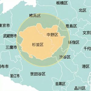 内山在宅クリニックすぎなみ 訪問診療対応エリアマップ